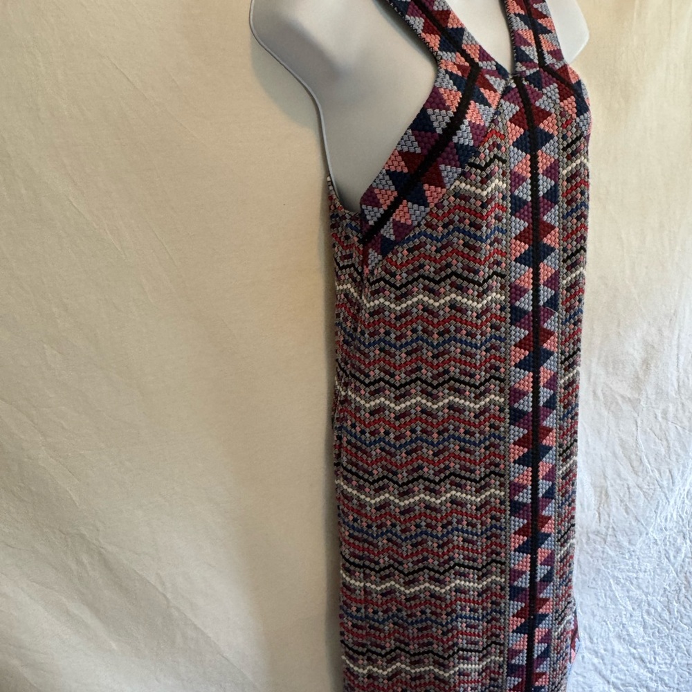 C-127 BCBG MaxAzria Colorful Woven Sleeveless MIDI Dress Size M - Picture 5 of 12